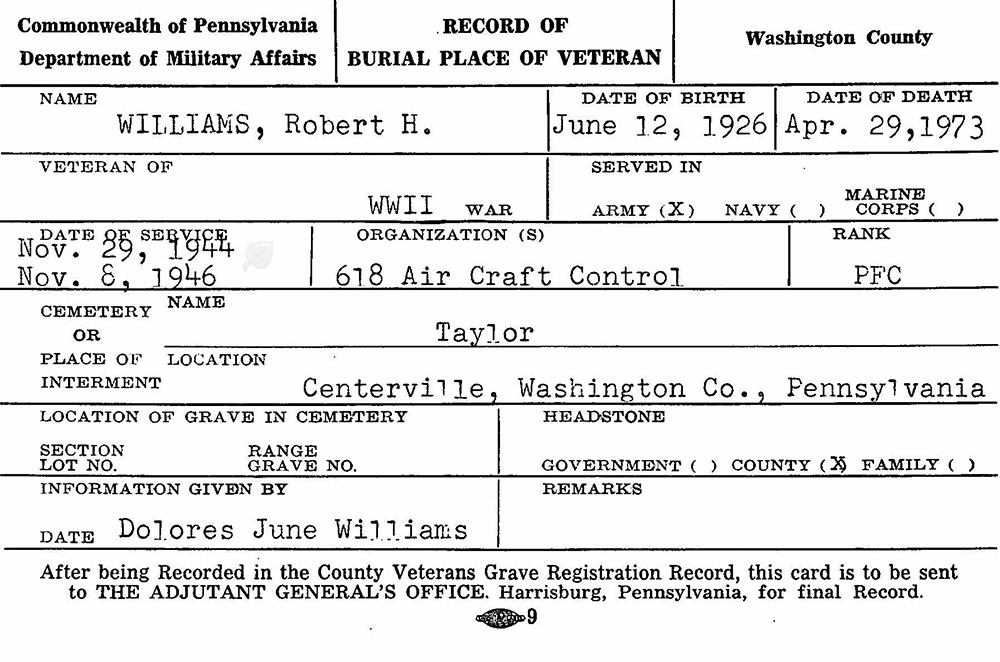 veteran burial